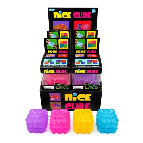 SQUISHY Ice Cube Square 6,5×6,5cm TPR+Maltose In display da 12pz…x12…x96